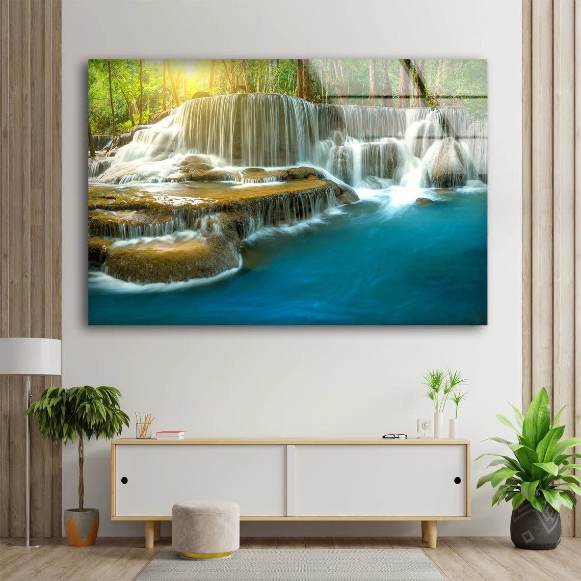 Stunning Waterfall Scenery Photograph Acrylic Glass Print Tempered Glass Wall Art 100% Made in Australia Ready to Hang