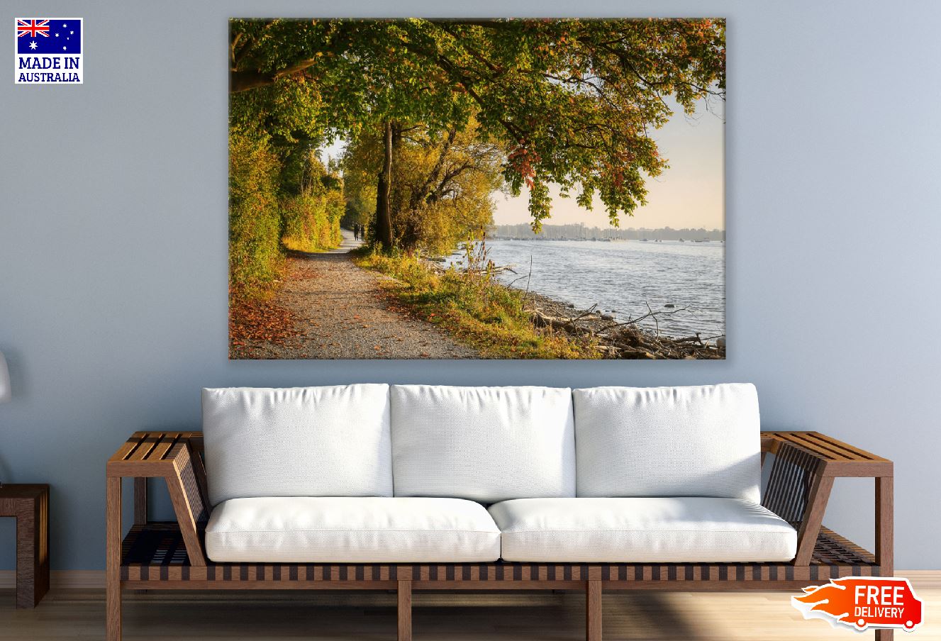 Autumn Avenue Nature Roads Trees & Lake Photograph Print 100% Australian Made