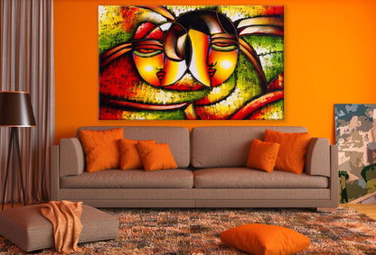 Abstract Face Colorful Painting Print 100% Australian Made