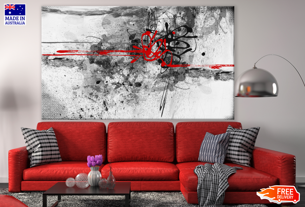 Black & Red Abstract Painting Print 100% Australian Made