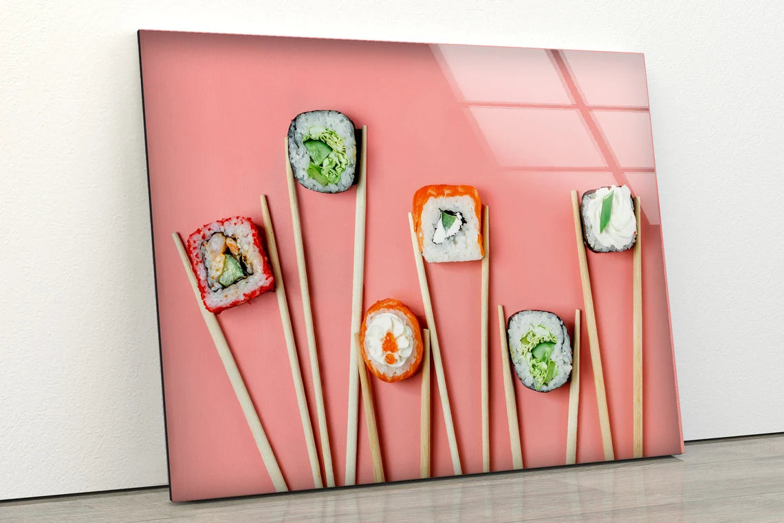 Sushi on Sticks Photograph Acrylic Glass Print Tempered Glass Wall Art 100% Made in Australia Ready to Hang