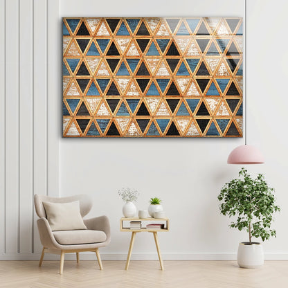 Triangle Shapes Pattern Design Acrylic Glass Print Tempered Glass Wall Art 100% Made in Australia Ready to Hang