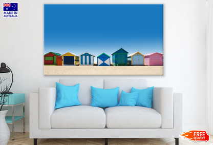 Colourful Beach Houses in A Raw Photograph Print 100% Australian Made