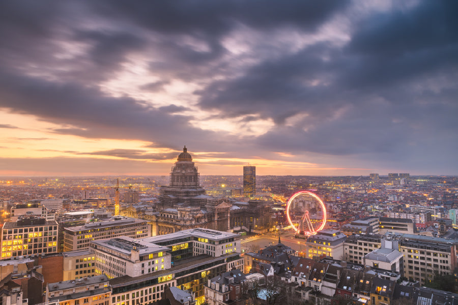 Brussels Belgium Cityscape View Photograph Home Decor Premium Quality Poster Print Choose Your Sizes