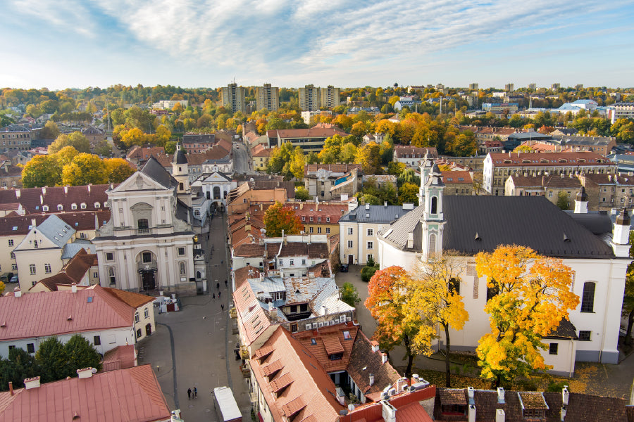 Fall City Scenery Photograph in Vilnius Lithuania Print 100% Australian Made