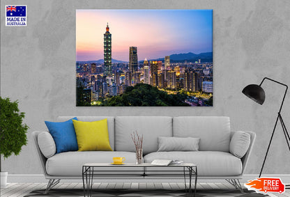 Taipei City Skyline View Taiwan Print 100% Australian Made