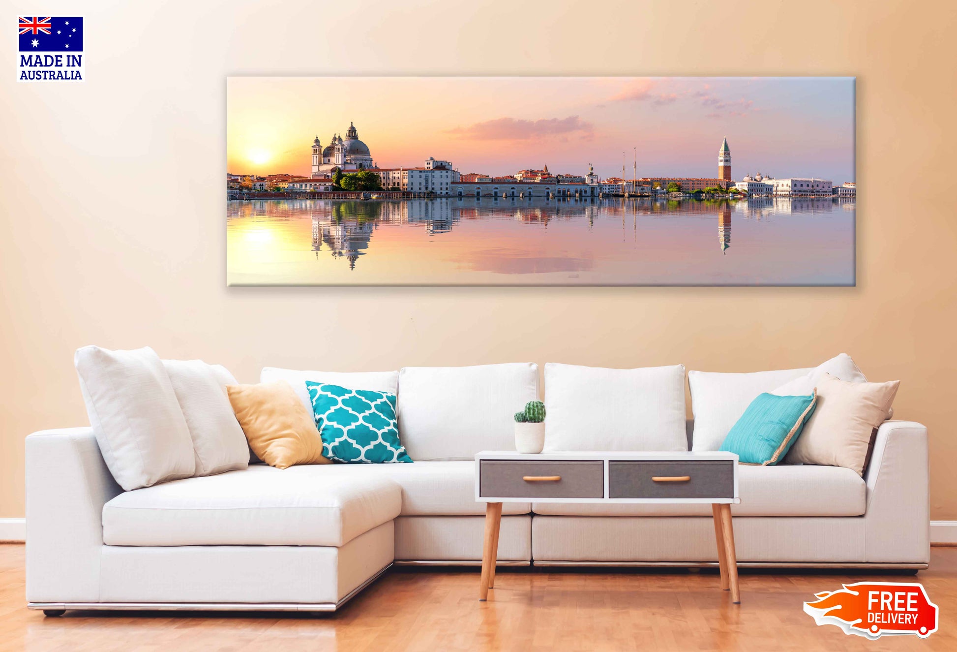 Panoramic Canvas Health Church Photograph Venice High Quality 100% Australian Made Wall Canvas Print Ready to Hang