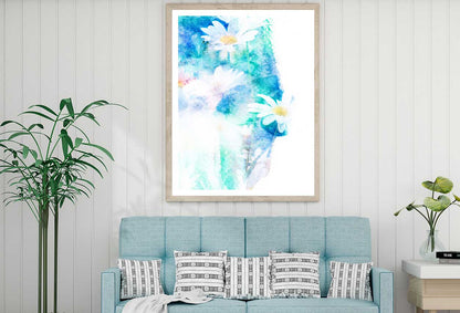 White Daisy Abstract Painting Home Decor Premium Quality Poster Print Choose Your Sizes