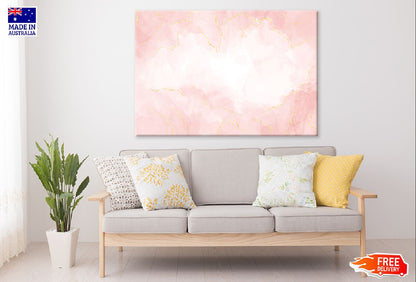 White Pink & Gold Lines Abstract Design Print 100% Australian Made