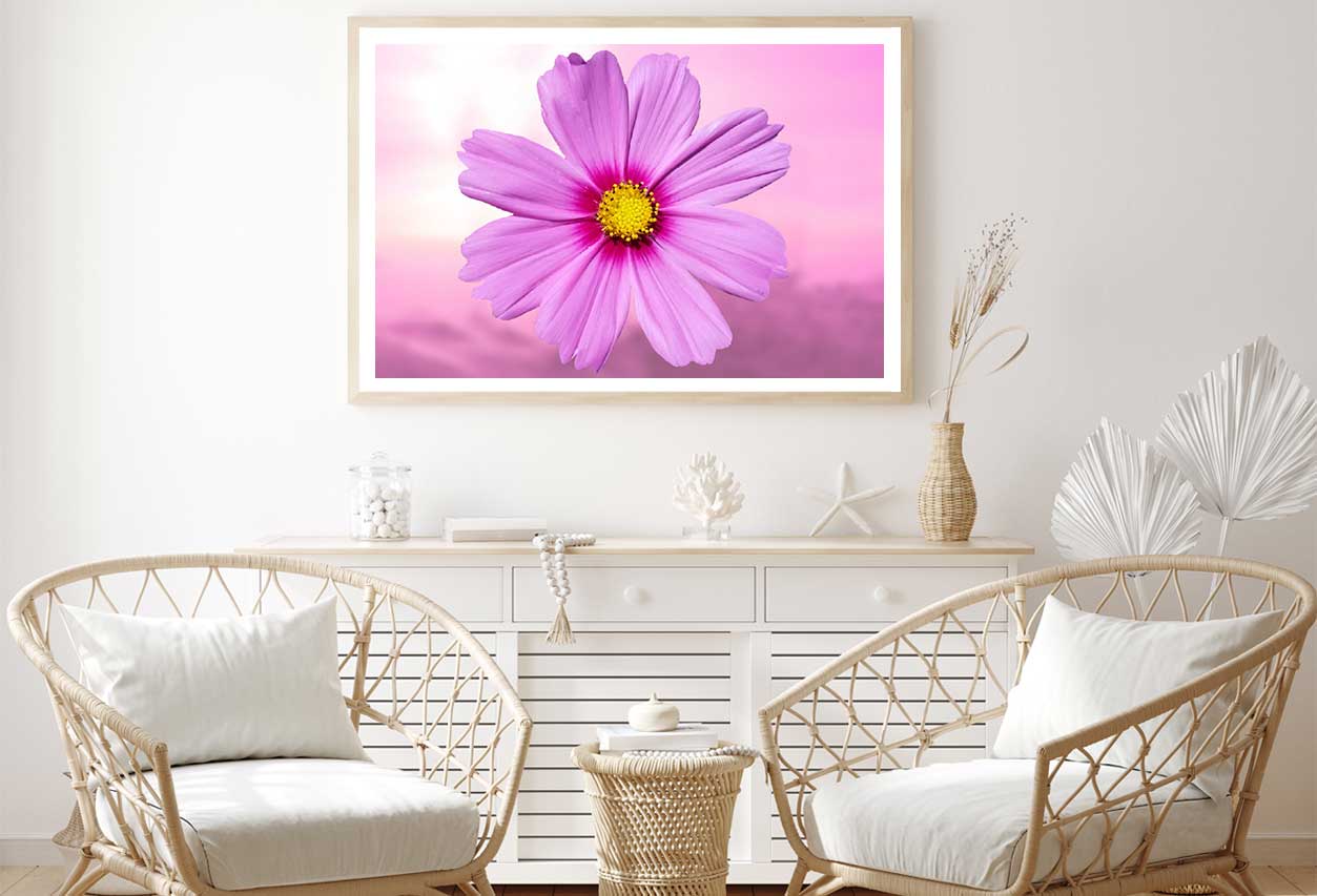 Pink Petaled Flower Closeup View Photograph Home Decor Premium Quality Poster Print Choose Your Sizes