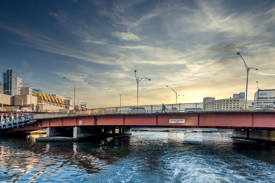 River & 1961 Kings Bridge Sunset Photograph Home Decor Premium Quality Poster Print Choose Your Sizes