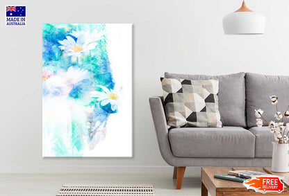 White Daisy Abstract Painting Art Print 100% Australian Made