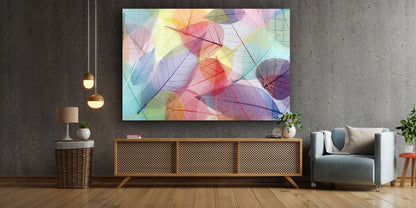 Abstract X-Ray Leaves Print Tempered Glass Wall Art 100% Made in Australia Ready to Hang