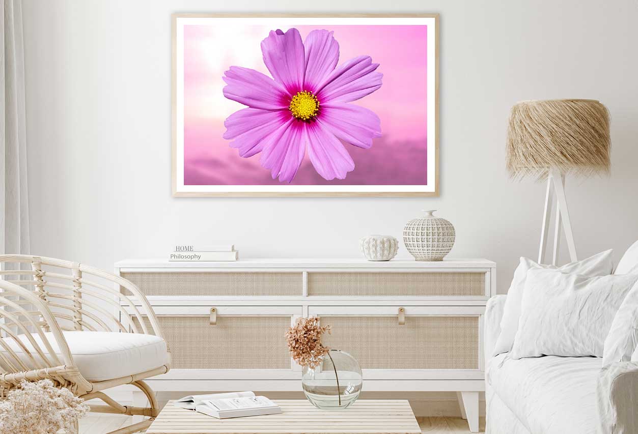 Pink Petaled Flower Closeup View Photograph Home Decor Premium Quality Poster Print Choose Your Sizes