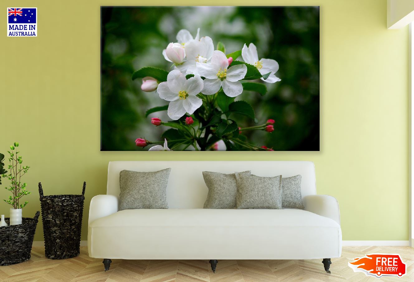 White Spring Blossom Closeup Photograph Print 100% Australian Made