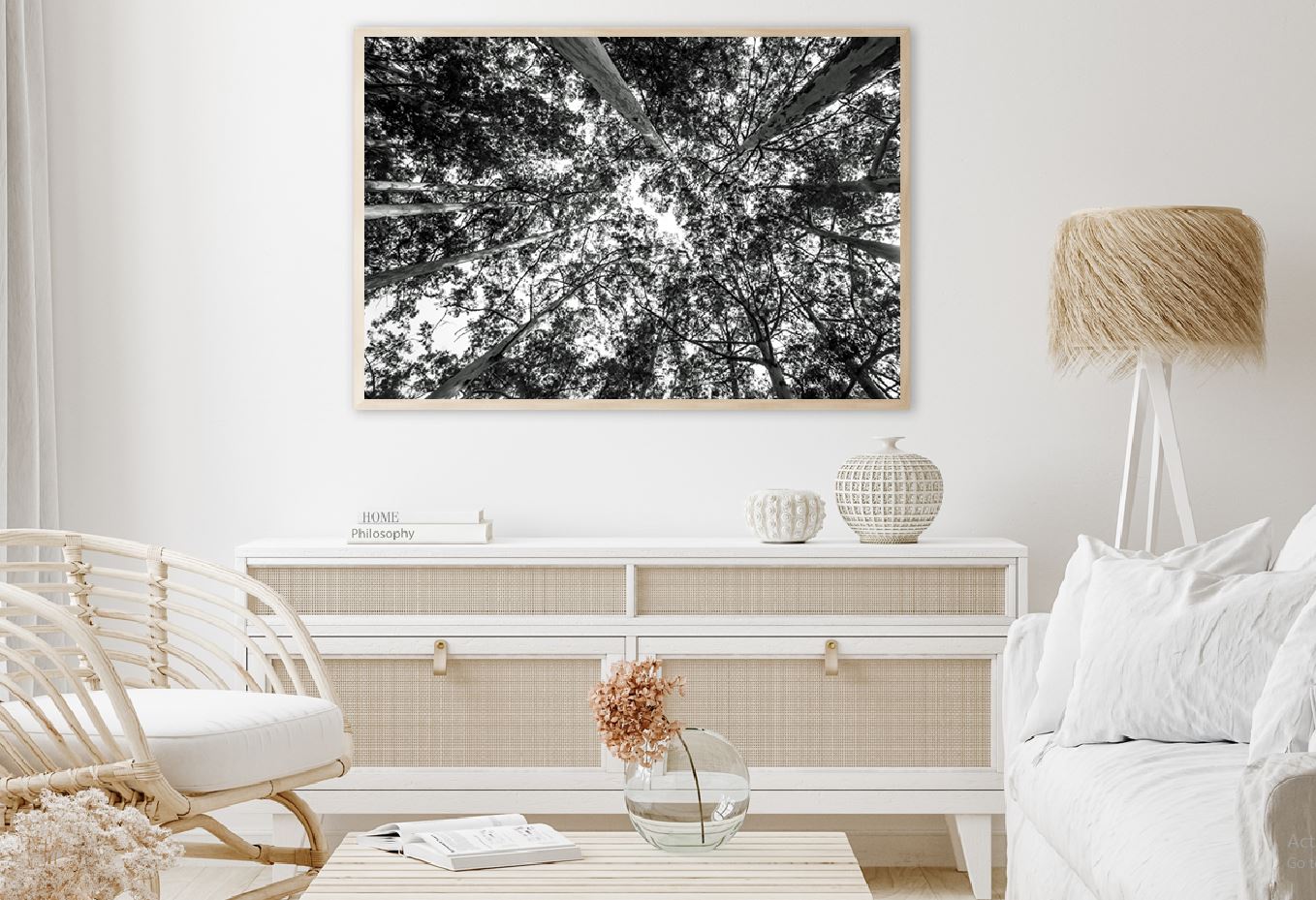 Forest Trees View from Below B&W Photograph Home Decor Premium Quality Poster Print Choose Your Sizes