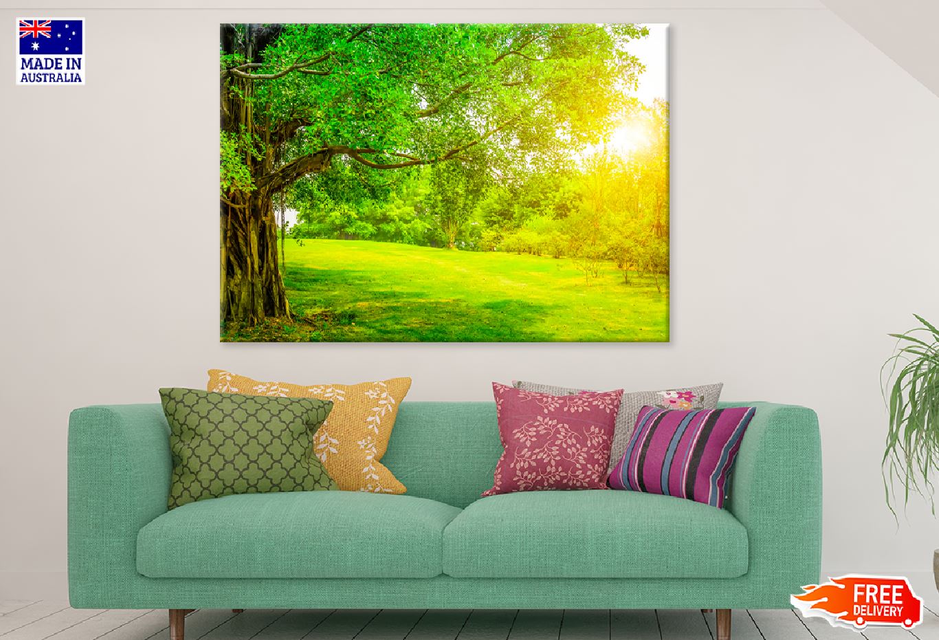 Old Green Tree on Park Photograph Print 100% Australian Made