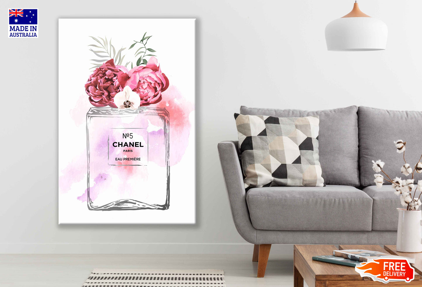 Perfume & Flowers Watercolor Painting Print 100% Australian Made