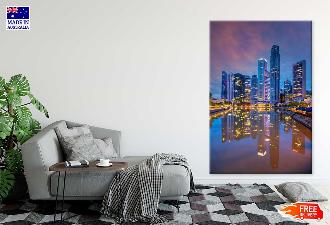 Downtown Singapore Skyline View Photograph Print 100% Australian Made