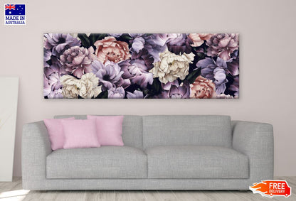 Panoramic Canvas Floral Art High Quality 100% Australian made wall Canvas Print ready to hang