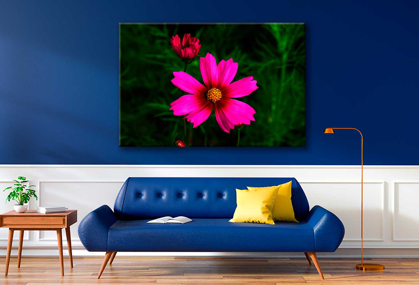 Bella Home Pink Sulfur Cosmos Blooming Print Canvas Ready to hang