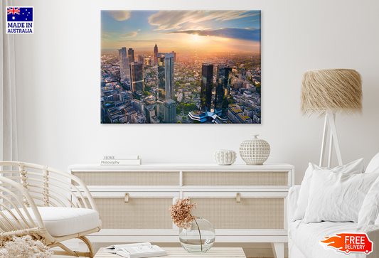 Aerial View of Frankfurt Main Skyline Home Decor Premium Quality Poster Print Choose Your Sizes