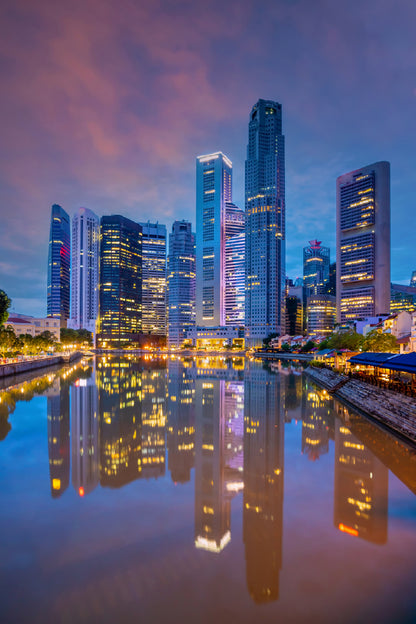 Downtown Singapore Skyline View Photograph Print 100% Australian Made