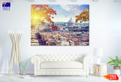 Trees & City In Rome Italy Phototgraph Print 100% Australian Made