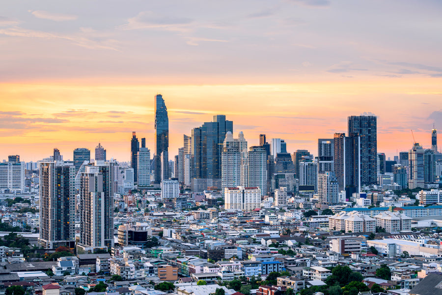 Bella Home Cityscape Sunset View of Bangkok Print Canvas Ready to hang