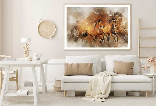 Running Horses Watercolor Painting Home Decor Premium Quality Poster Print Choose Your Sizes