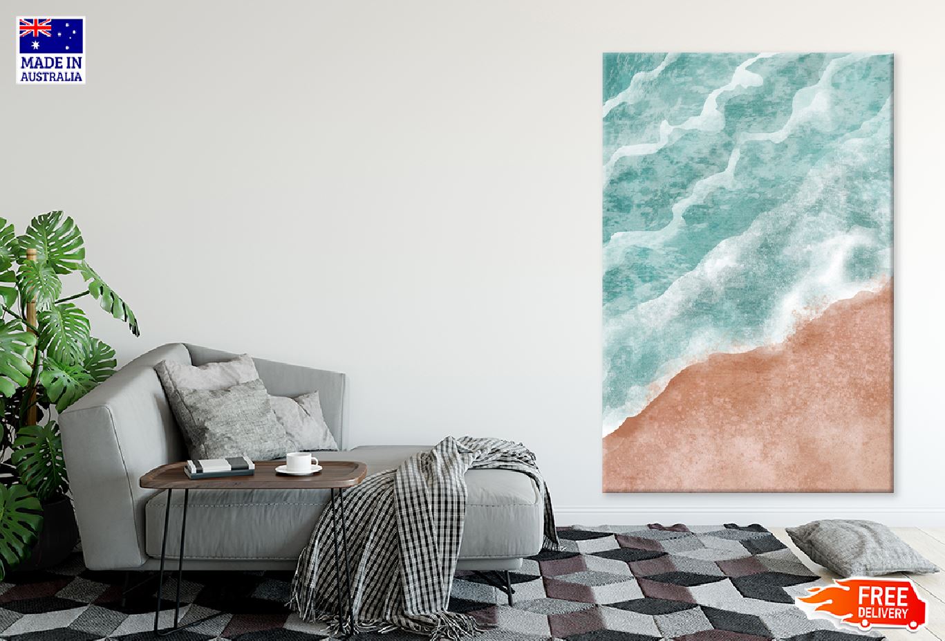 Boho Sea Beach & Waves Painting Print 100% Australian Made