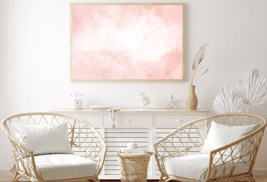 White Pink & Gold Lines Abstract Design Home Decor Premium Quality Poster Print Choose Your Sizes