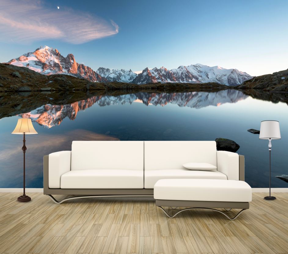 Wallpaper Murals Peel and Stick Removable Stunning Lake & Mountain View High Quality