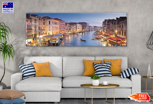 Panoramic Canvas Grand Canal Italy Stunning View High Quality 100% Australian made wall Canvas Print ready to hang