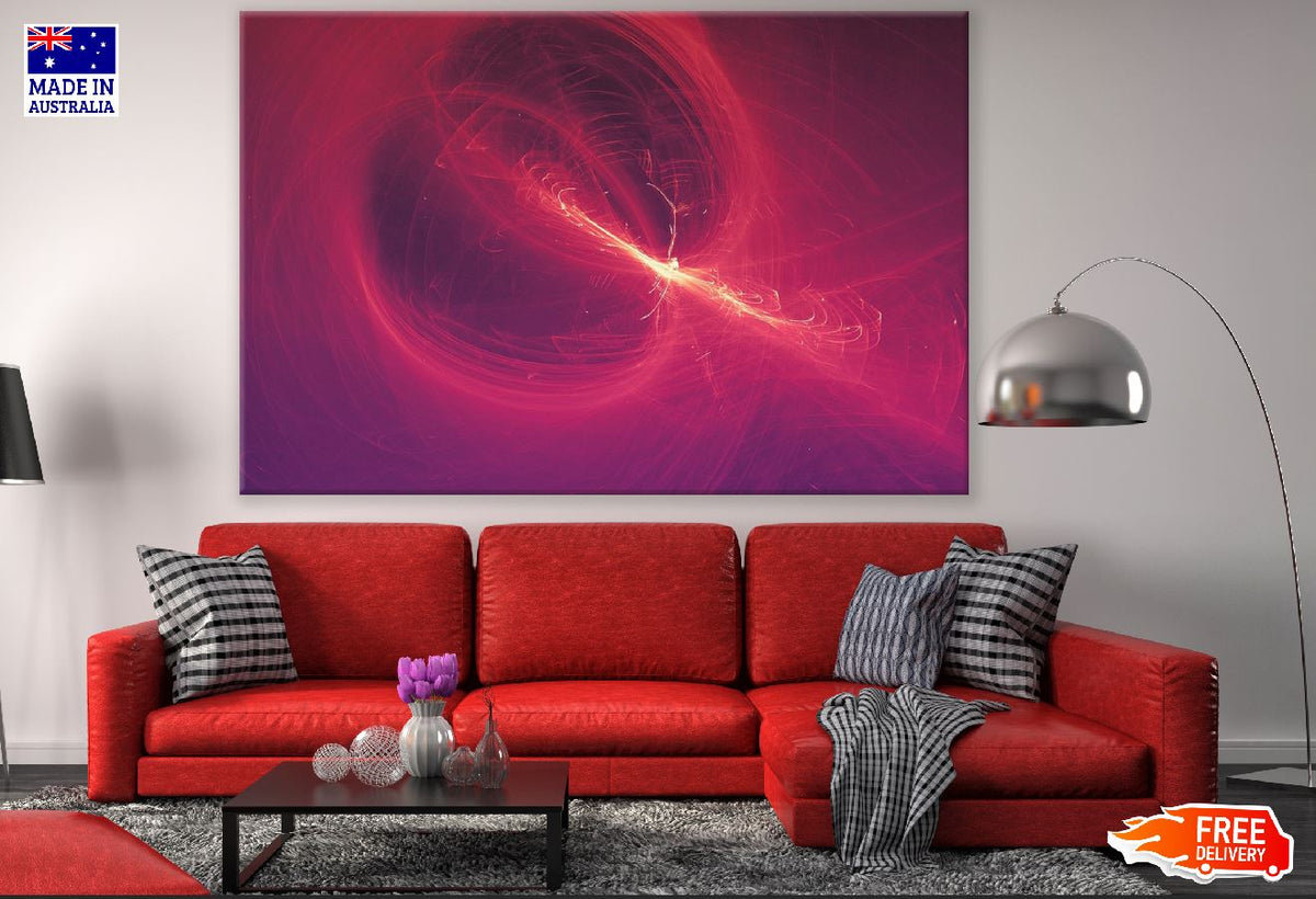 Red Lines Digital Abstract Design Print 100% Australian Made