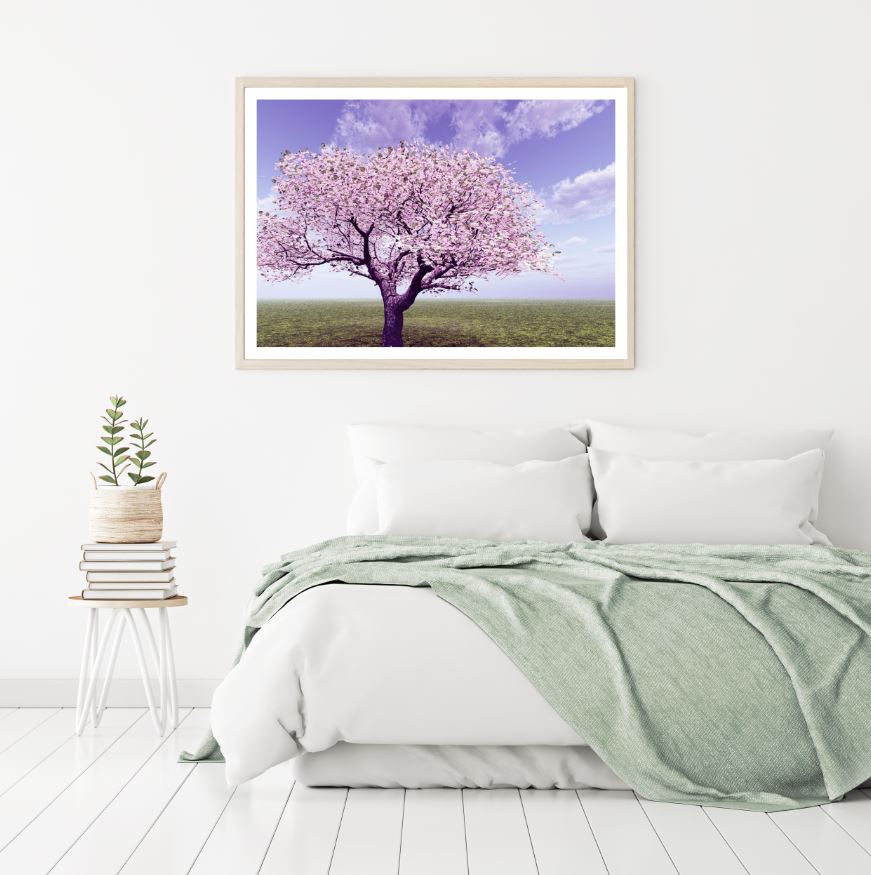 Blossom Tree in Meadow Scenery Home Decor Premium Quality Poster Print Choose Your Sizes