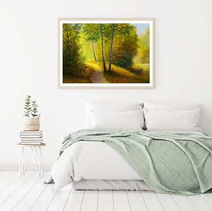 Road in Forest Oil Painting View Home Decor Premium Quality Poster Print Choose Your Sizes