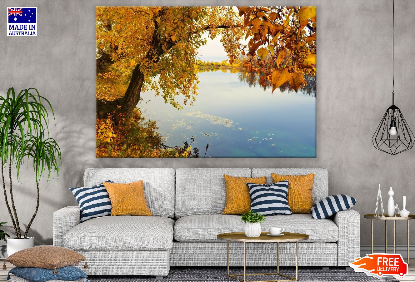 Autumn Landscape on the Lake Photograph Print 100% Australian Made