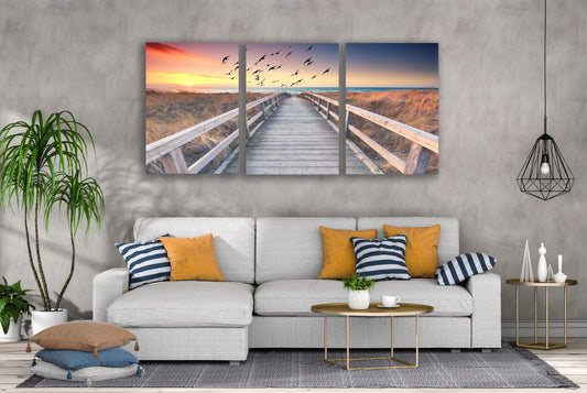 3 Set of Wooden Bridge & Nature View High Quality Print 100% Australian Made Wall Canvas Ready to Hang