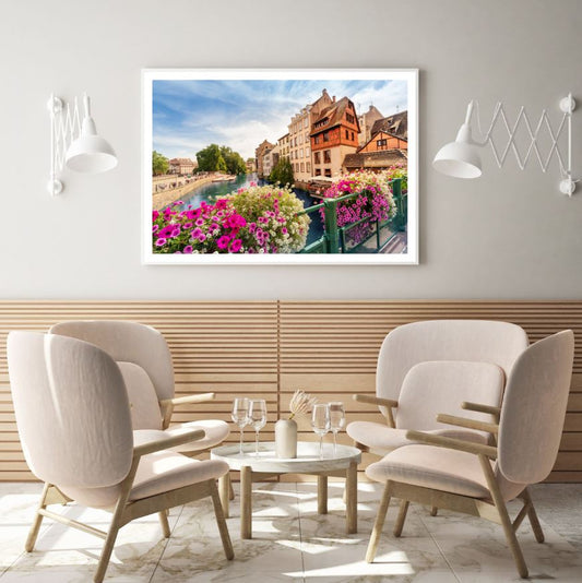 Canal Near Houses View Photograph Home Decor Premium Quality Poster Print Choose Your Sizes