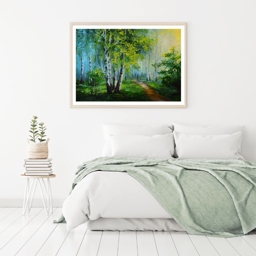Stunning Forest Oil Painting Home Decor Premium Quality Poster Print Choose Your Sizes