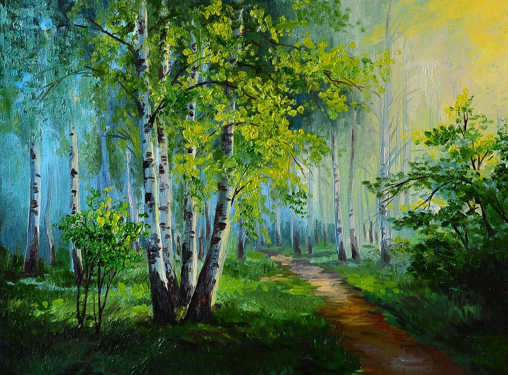 Stunning Forest Oil Painting Home Decor Premium Quality Poster Print Choose Your Sizes