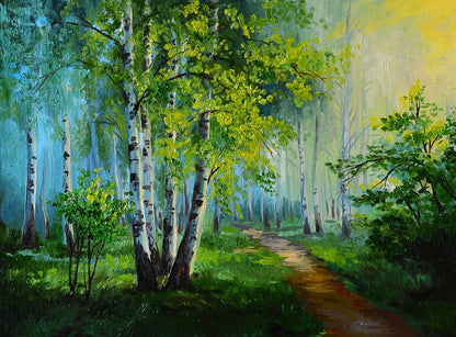 Stunning Forest Oil Painting Home Decor Premium Quality Poster Print Choose Your Sizes