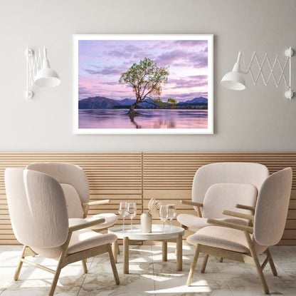 Tree in Lake Scenery Photograph Home Decor Premium Quality Poster Print Choose Your Sizes