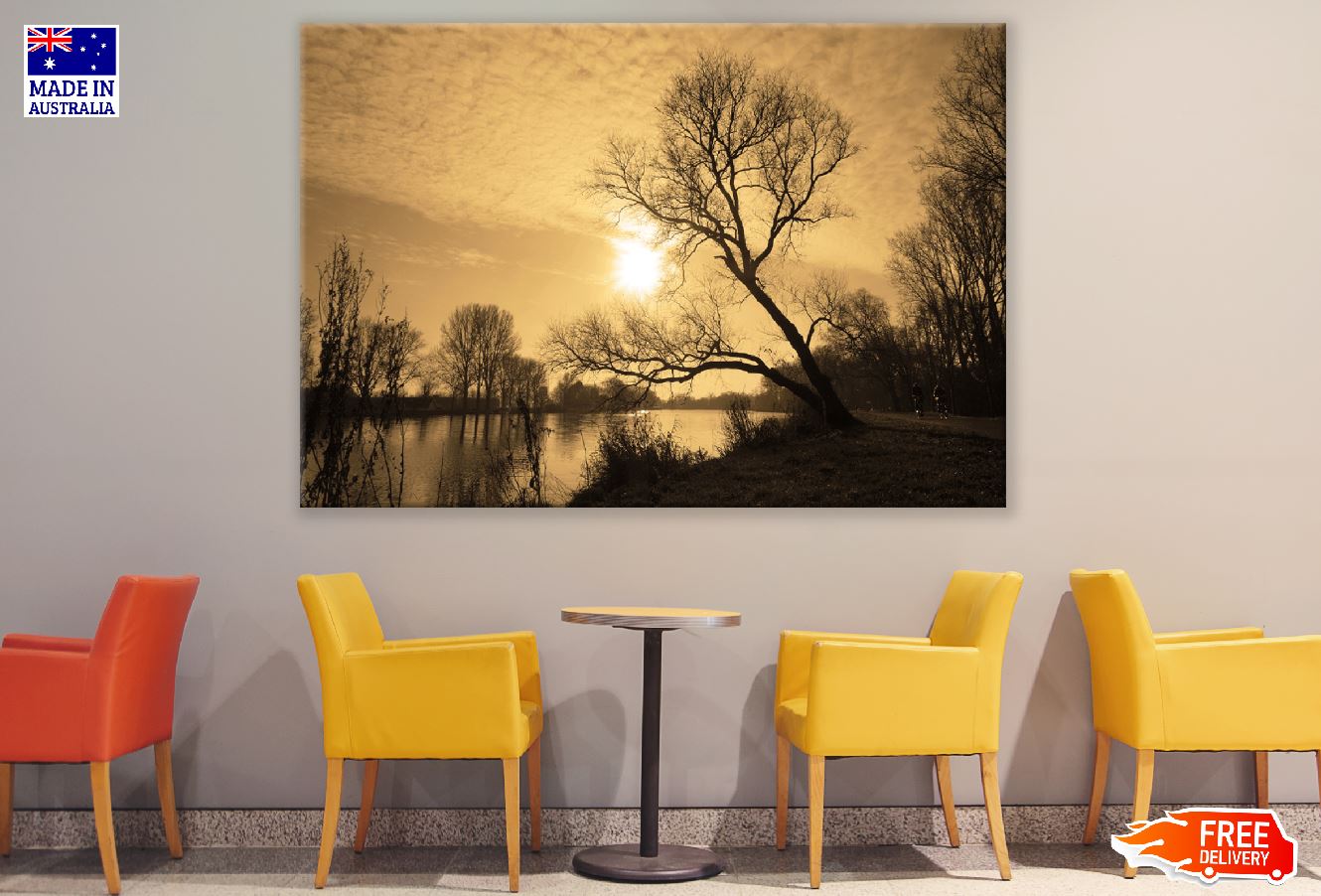 Dead Trees & Lake Sunset Photograph Print 100% Australian Made