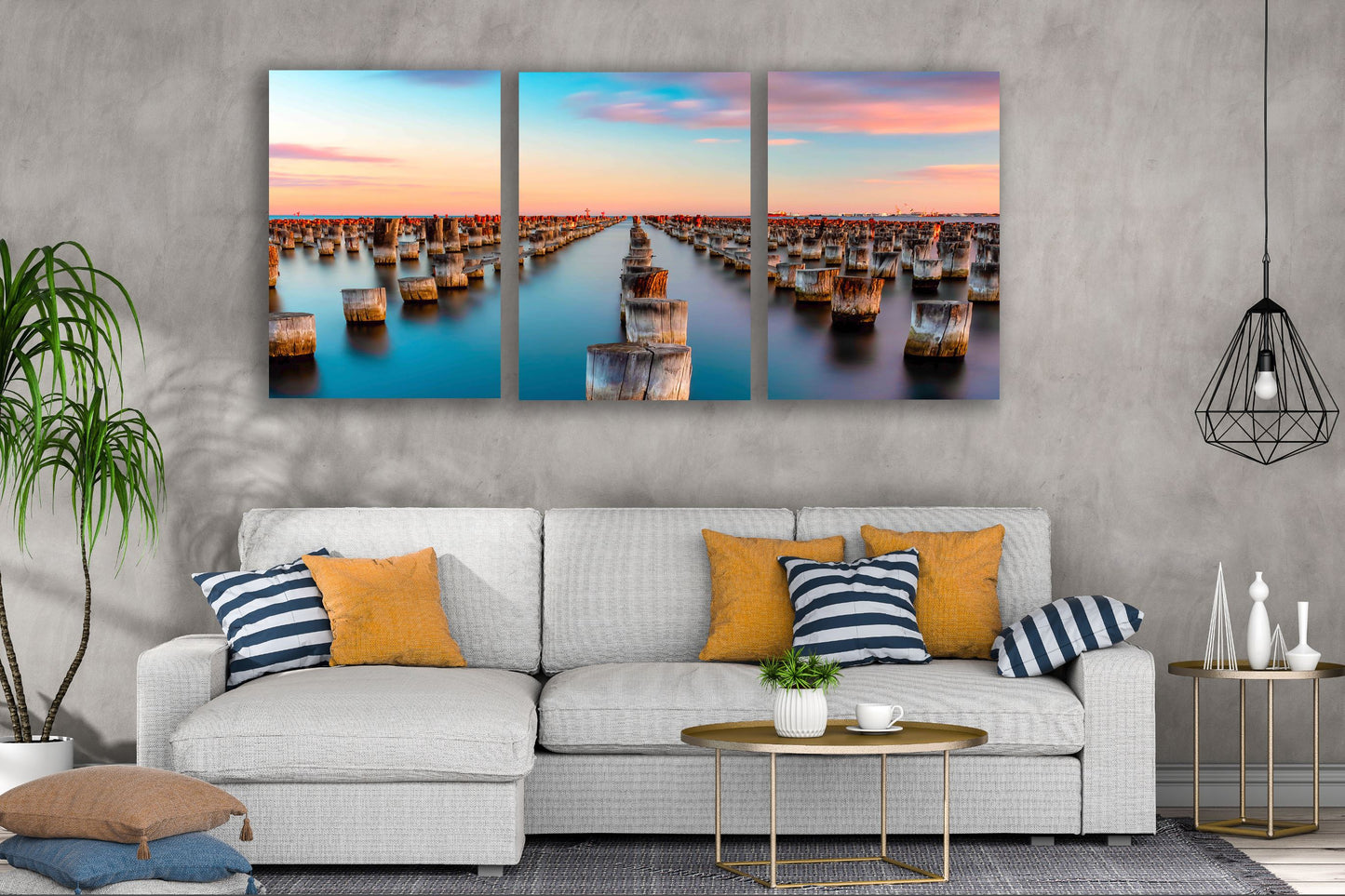 3 Set of Sea Wave Breakers Photograph High Quality Print 100% Australian Made Wall Canvas Ready to Hang