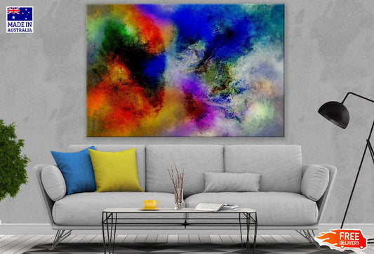 Blue Red & Green Abstract Design Print 100% Australian Made