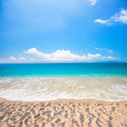 Square Canvas Sandy Blue Seashore Scenery Photograph High Quality Print 100% Australian Made