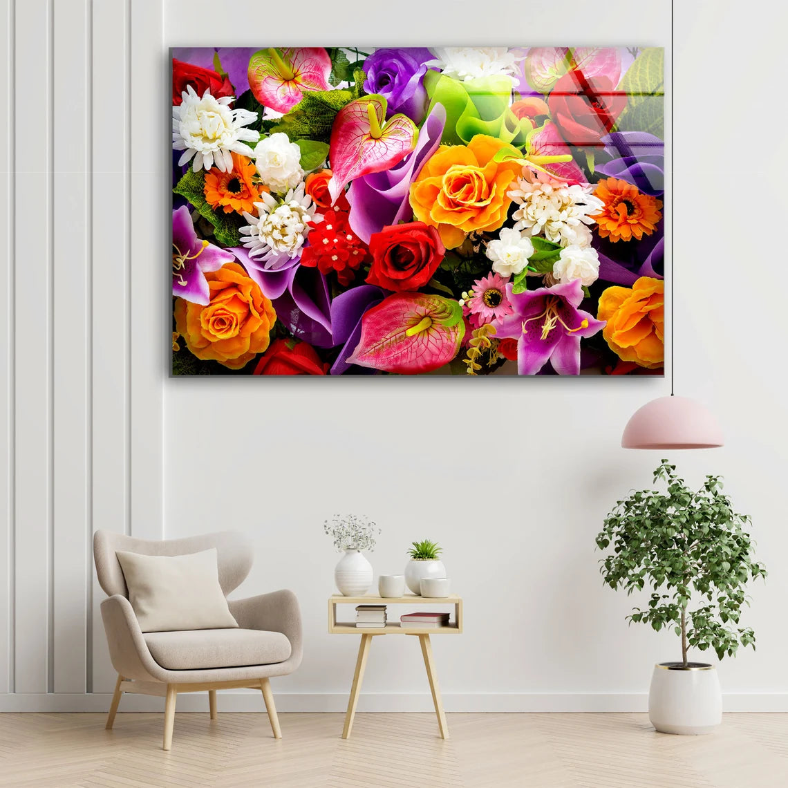 Colorful Flowers Photograph Acrylic Glass Print Tempered Glass Wall Art 100% Made in Australia Ready to Hang