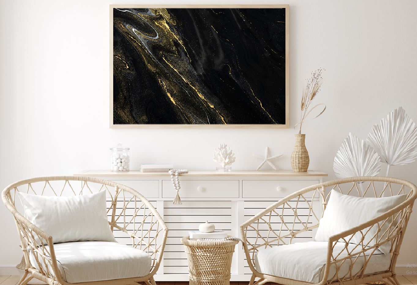 Black & Gold Splash Abstract Design Home Decor Premium Quality Poster Print Choose Your Sizes